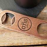 vintage copper die cast mini paddle bottle opener