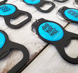 classic matte black bottle opener keychains