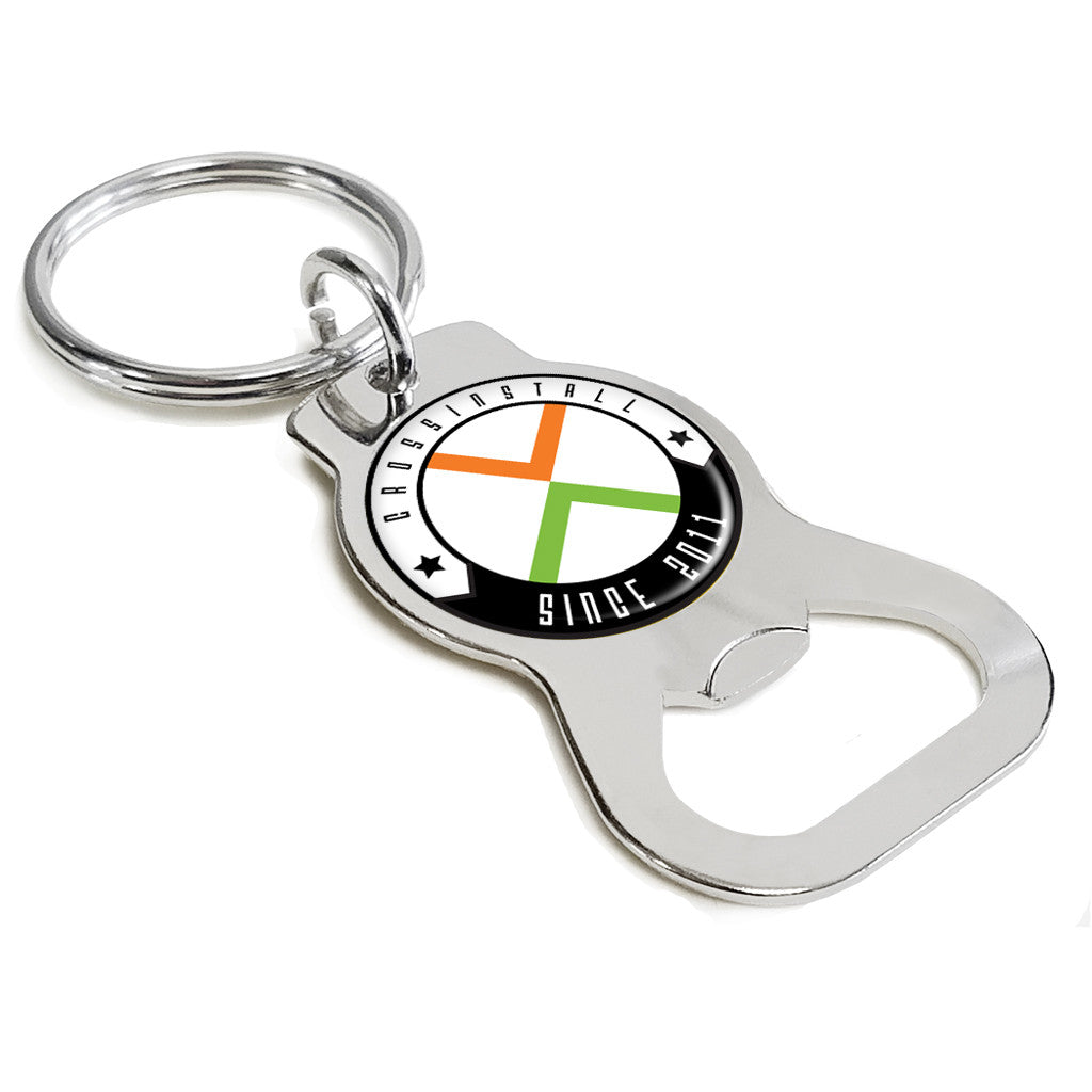 custom printed metal bottle opener keychain