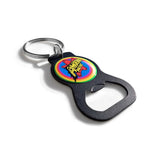 matte black custom printed bottle opener keychain