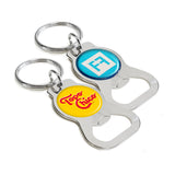 classic chrome promotional bottle opener keychain full color logo