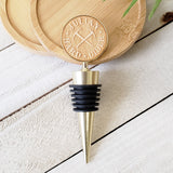 custom engraved wood wine stoppers gold