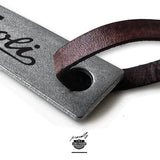 custom printed beer bottle opener with leather cord usa made