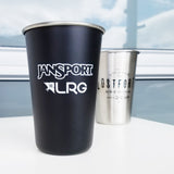 matte black custom branded stainless steel pint cup