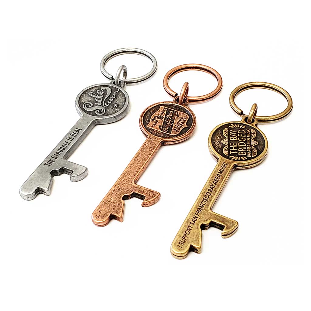 Key bottle opener top keychain