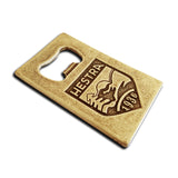 vintage brass custom die cast credit card bottle opener